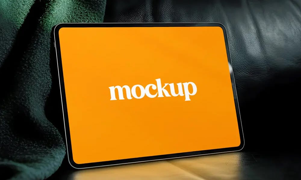 The Ultimate Collection of 2000+ Free Mockup Templates PSD Designs 65 iPad Pro on Leather Couch Mockup PSD