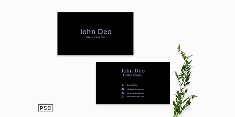 100+ Free Business Cards PSD 194 Black Business Card Template