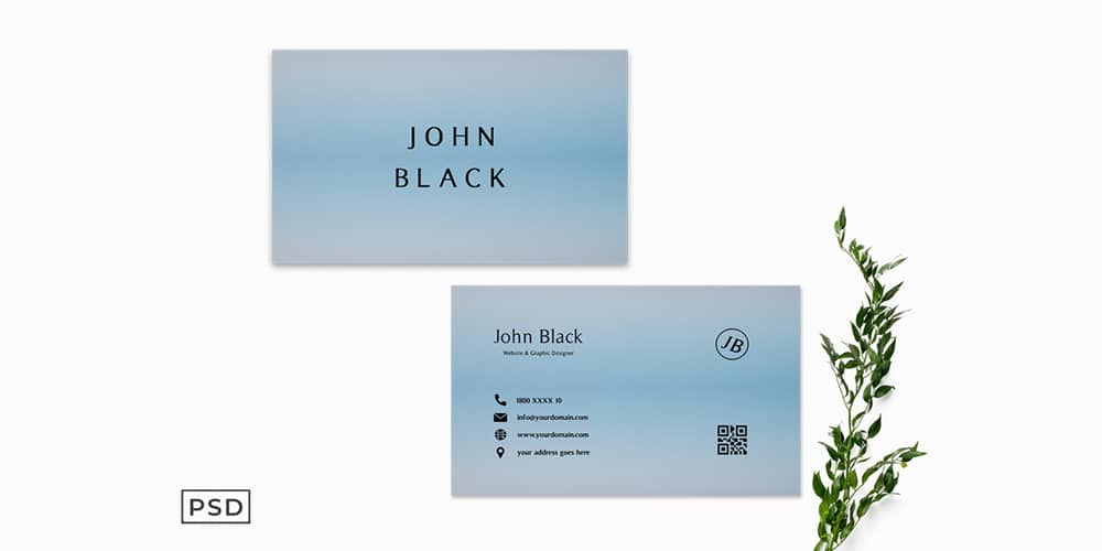 100+ Free Business Cards PSD 195 Blue Business Card Template