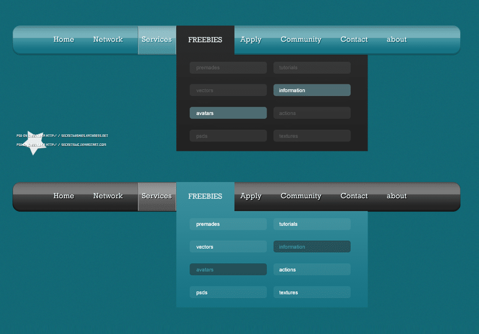 Blue and Black navigation Blue and Black navigation