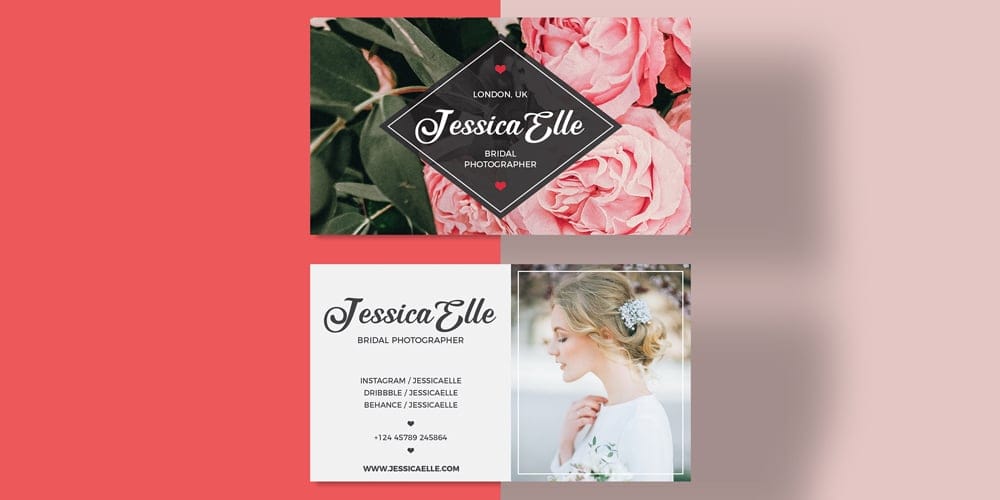 100+ Free Business Cards PSD 66 Bridal Photography Business Card Template