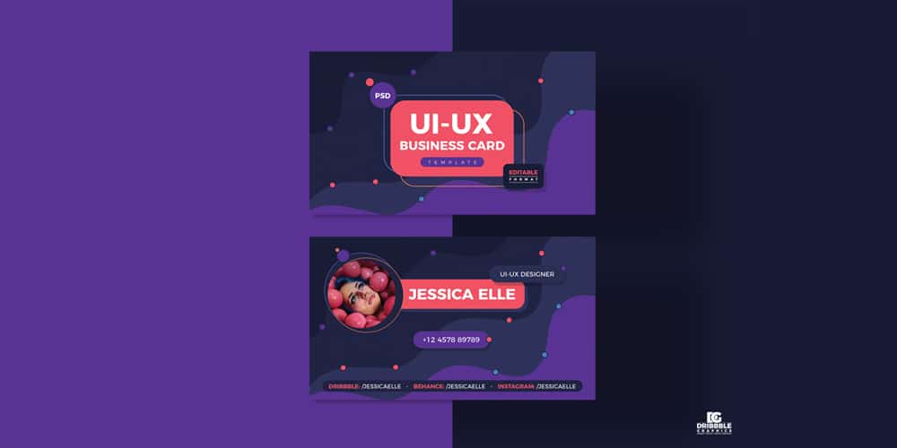 100+ Free Business Cards PSD 136 Business Card Template For UI UX Designers