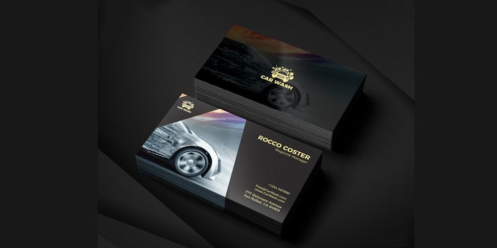 Car Wash Business Card PSD