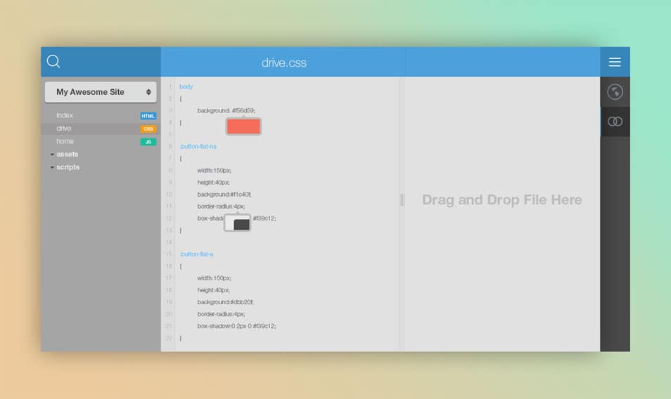 75+ Latest Free UI designs PSD 18 Code Editor - Light