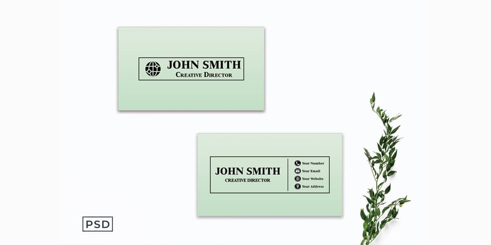 100+ Free Business Cards PSD 439 Creative Green Business Card Template