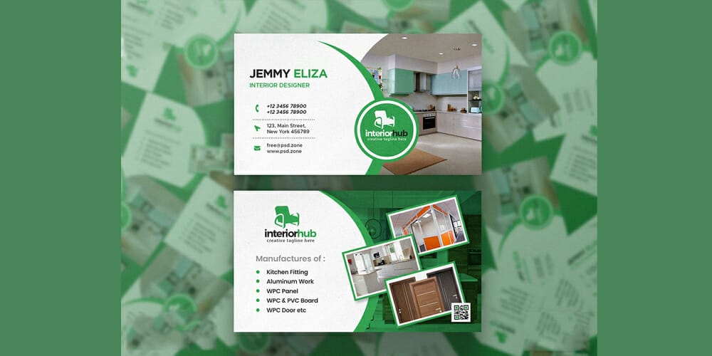 100+ Free Business Cards PSD 478 Creative Interior Designer Business Card