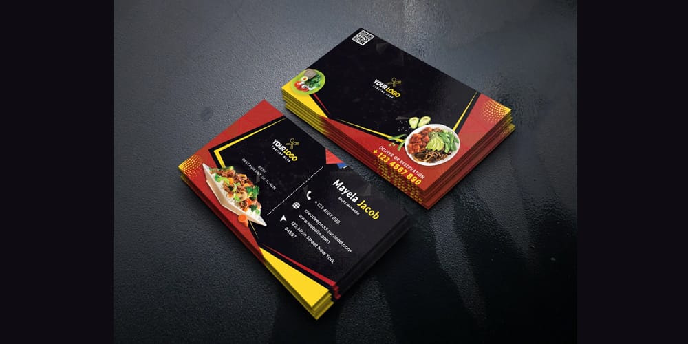 100+ Free Business Cards PSD 184 Creative Restaurant Business Card