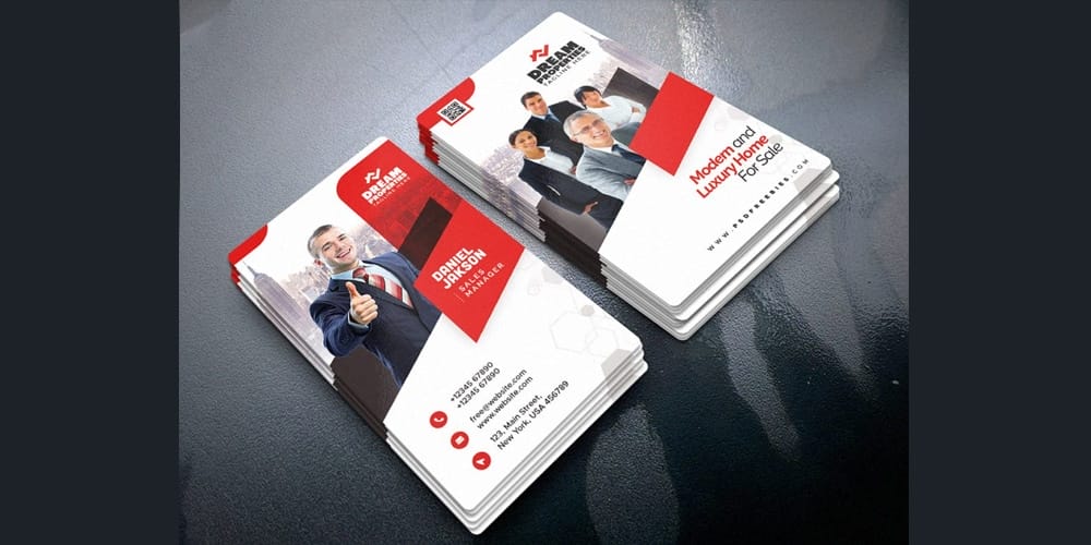 100+ Free Business Cards PSD 306 Creative Vertical Business Card Template