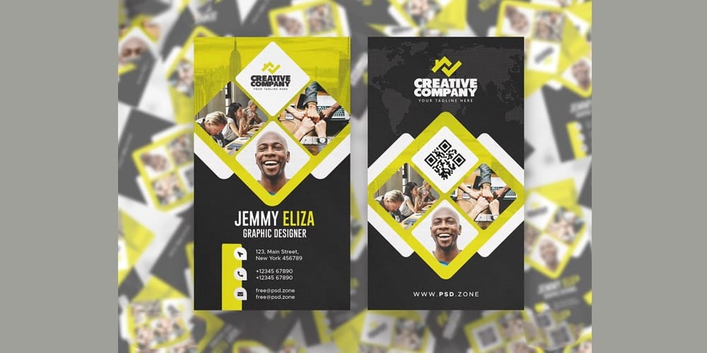 100+ Free Business Cards PSD 189 Designer Vertical Business Card Template