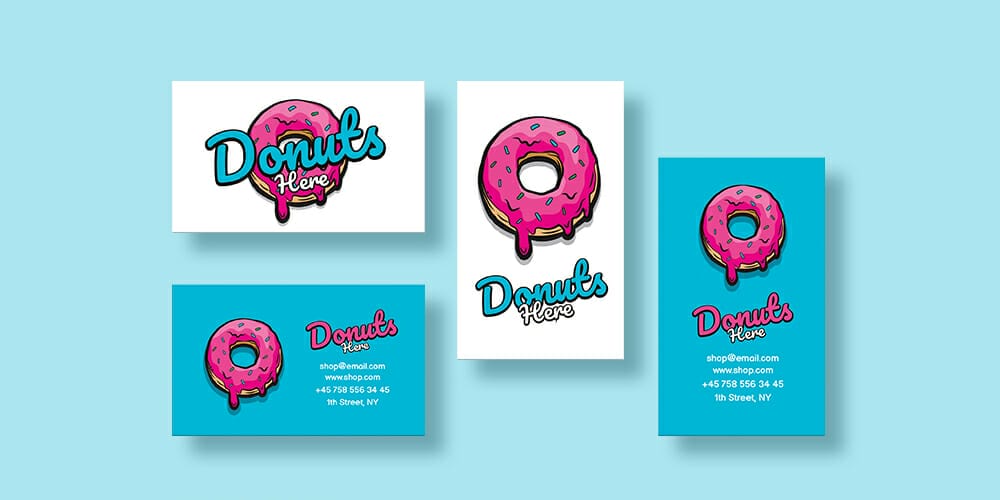 100+ Free Business Cards PSD 178 Donut Business Card Template