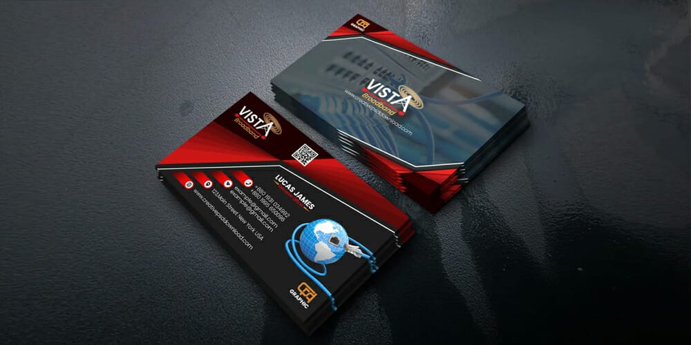 100+ Free Business Cards PSD 463 Fiber Broadband Business Card