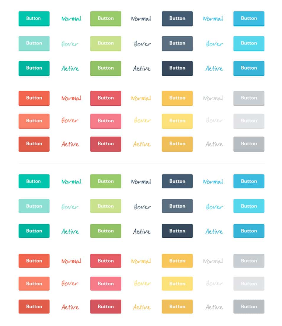 75+ Latest Free UI designs PSD 17 Flat Buttons
