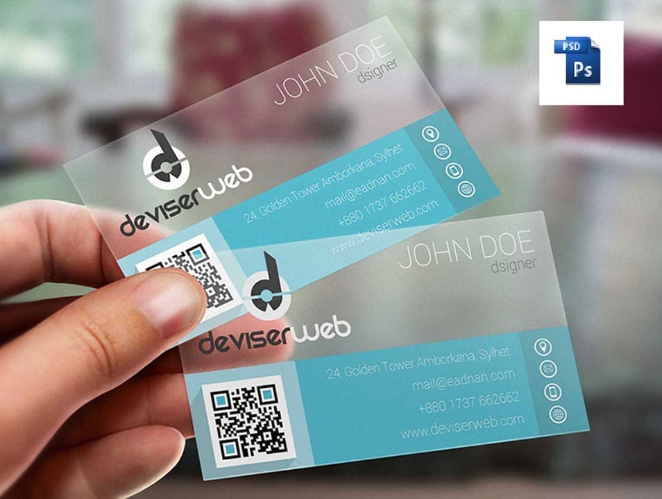  Flat Transparent Plastic Business Card