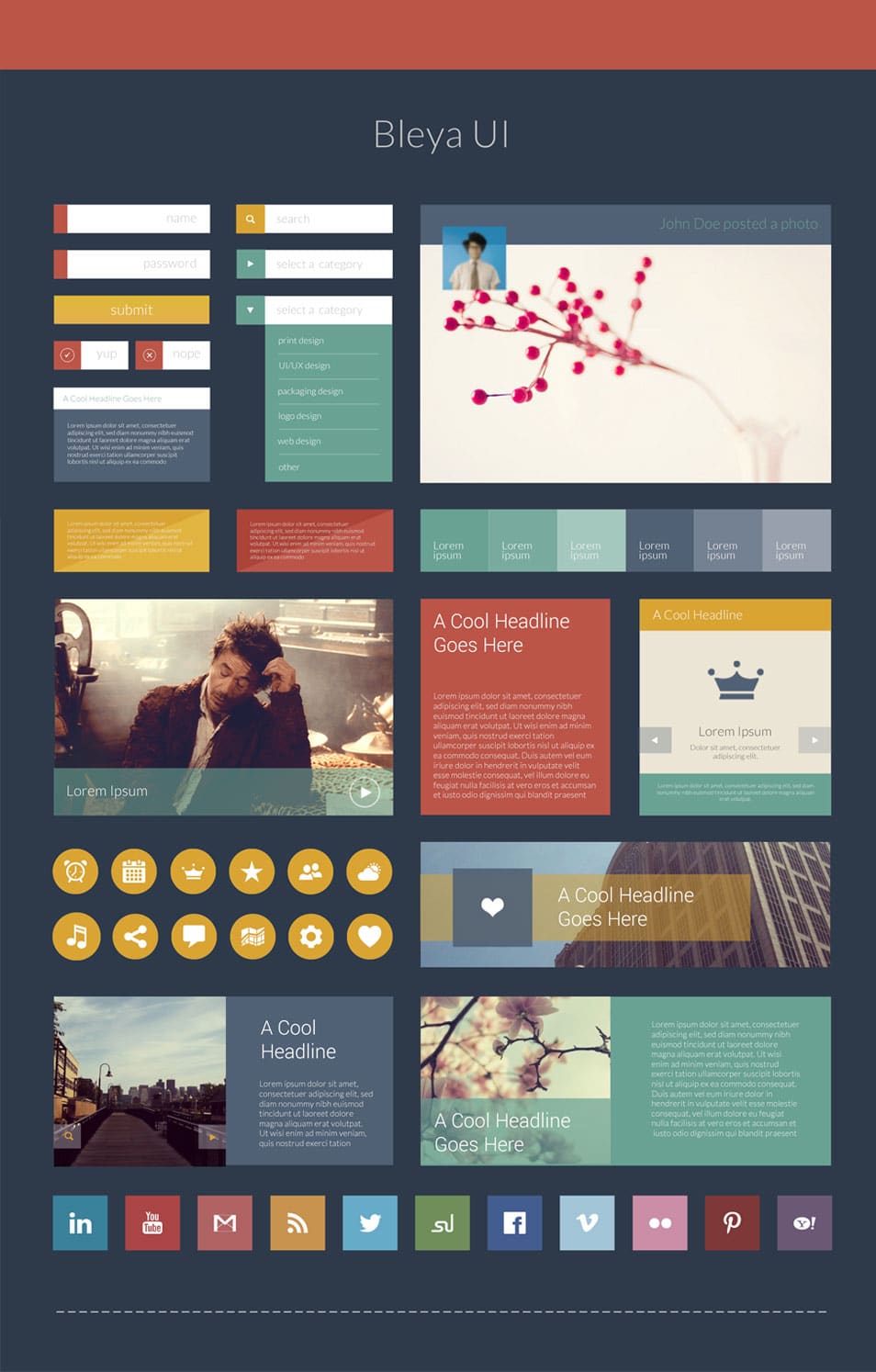 75+ Latest Free UI designs PSD 70 Flat UI Freebie!