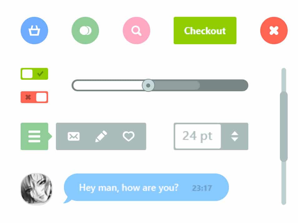 75+ Latest Free UI designs PSD 6 Flat Web Elements