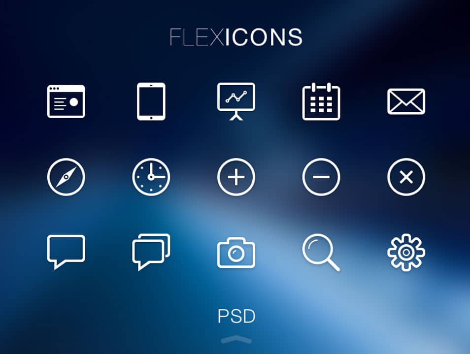 75+ Latest Free UI designs PSD 23 FlexIcons Free PSD
