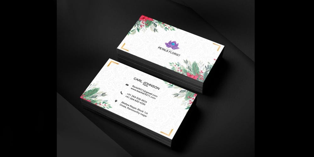 100+ Free Business Cards PSD 326 Florist Business Card