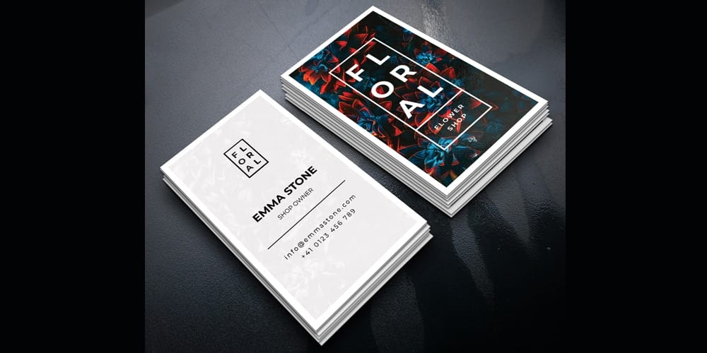 100+ Free Business Cards PSD 325 Flower Shop Owner Verticle Business Card PSD