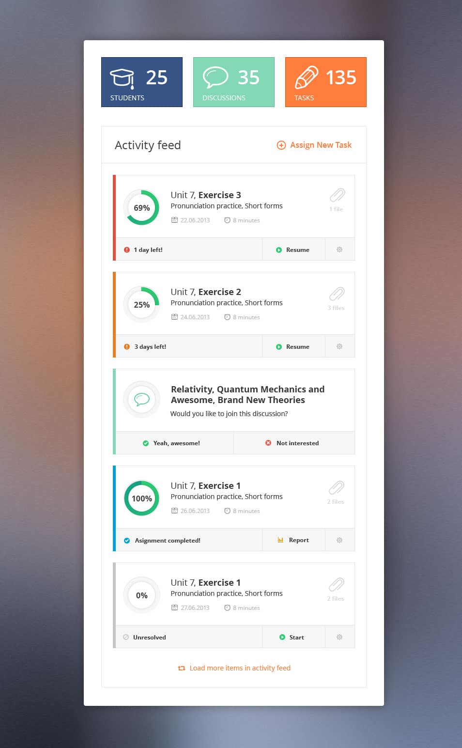 Free Activity feed .PSD