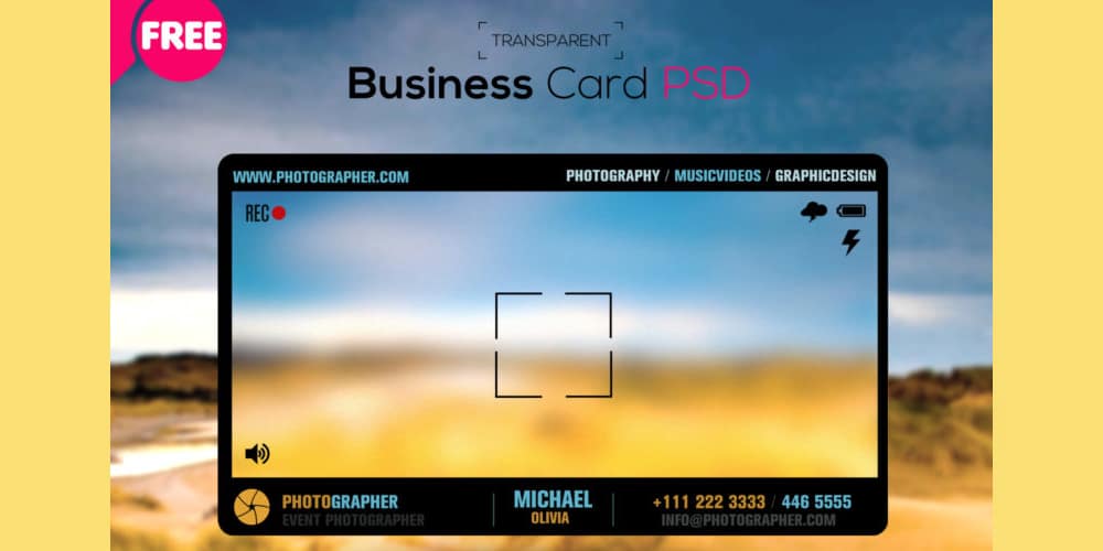 100+ Free Business Cards PSD 91 Free Photographer Transparent Business Card Template PSD