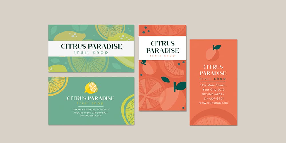 100+ Free Business Cards PSD 465 Fruit Shop Business Card Template