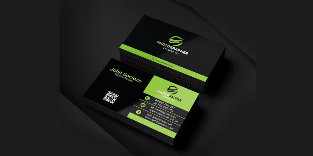 Green Business Card Template PSD