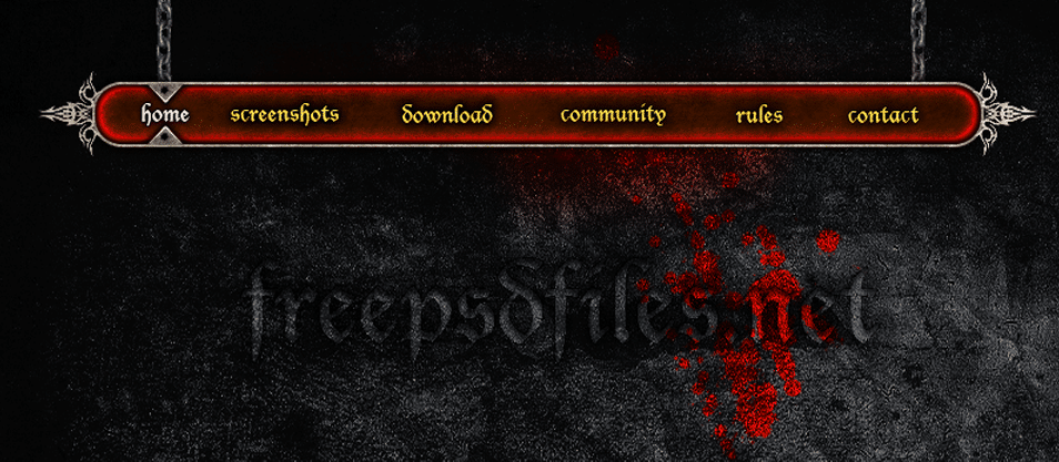 Grunge or Gothic Navigation Menu free website menu navigation psd