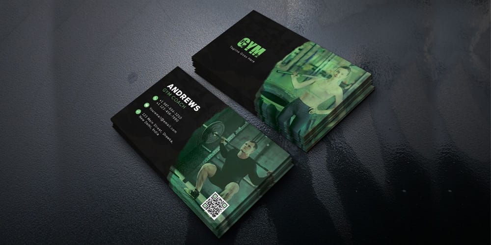 100+ Free Business Cards PSD 97 Gym Business Card Template