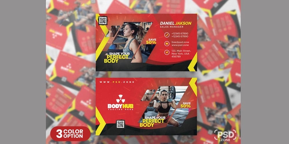 100+ Free Business Cards PSD 138 Gym and Fitness Center Business Card