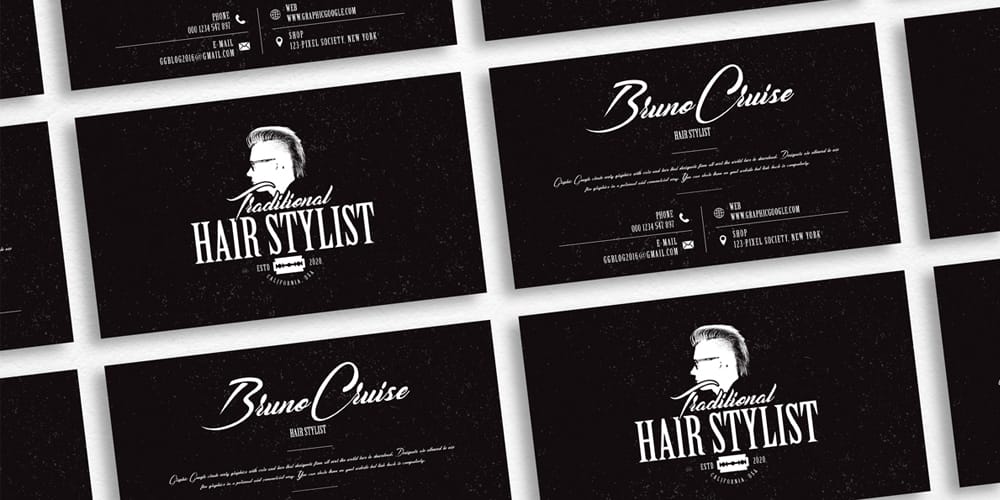 100+ Free Business Cards PSD 18 Hair Stylist Business Card Design Template