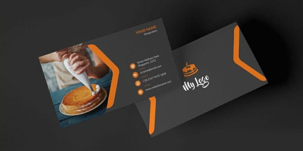 100+ Free Business Cards PSD 186 Homemade Cake Makers Business Card Template