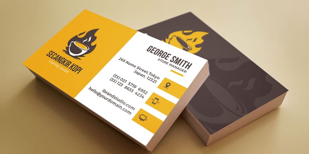 Hot Coffee Business Card Template PSD