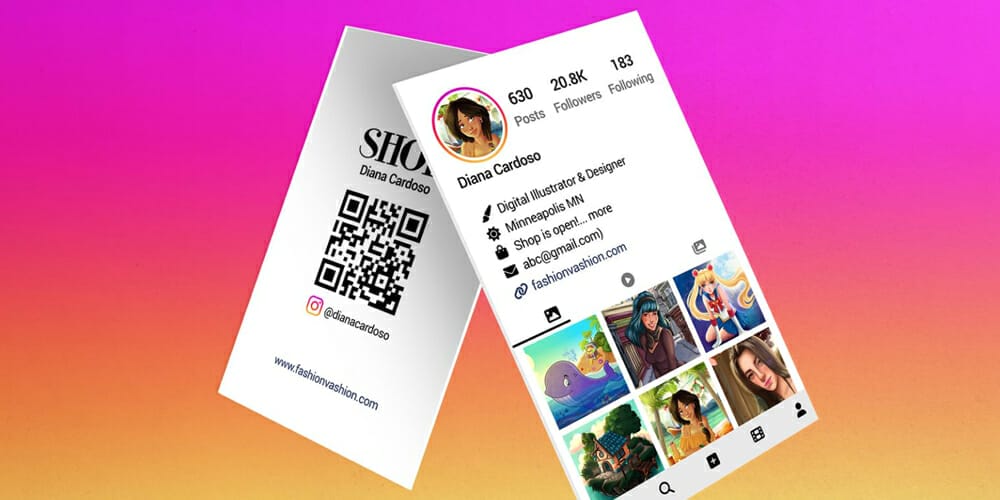 100+ Free Business Cards PSD 449 Instagram Business Card Template