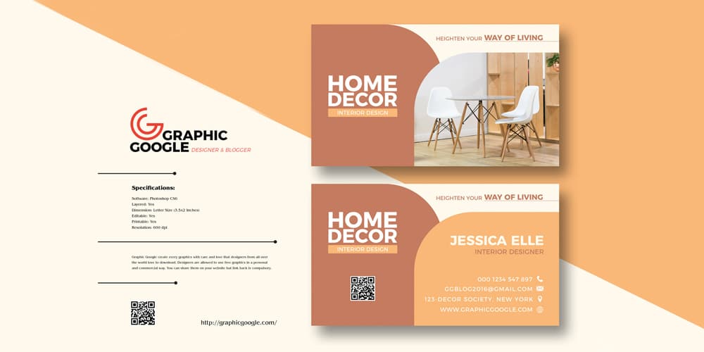 100+ Free Business Cards PSD 477 Interior Business Card Design Template PSD