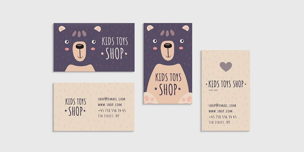 100+ Free Business Cards PSD 467 Kids Toy Shop Business Card Template