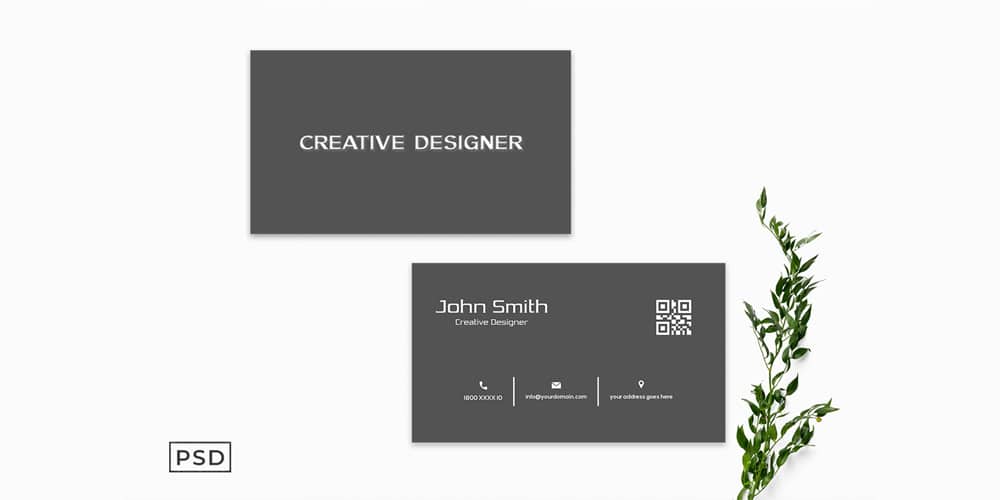 100+ Free Business Cards PSD 191 Light Black Business Card Template