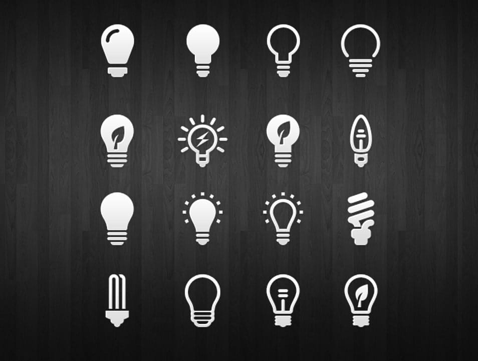 Lightbulb icon set