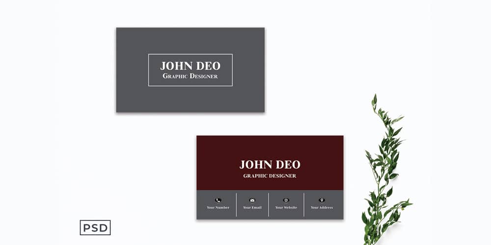 100+ Free Business Cards PSD 181 Mahogany Business Card Template