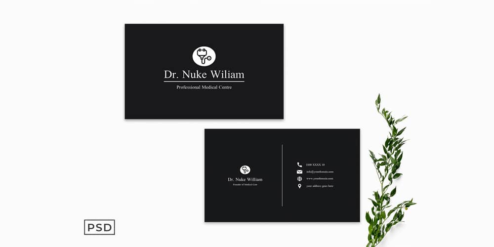 100+ Free Business Cards PSD 50 Medical Business Card Template V2