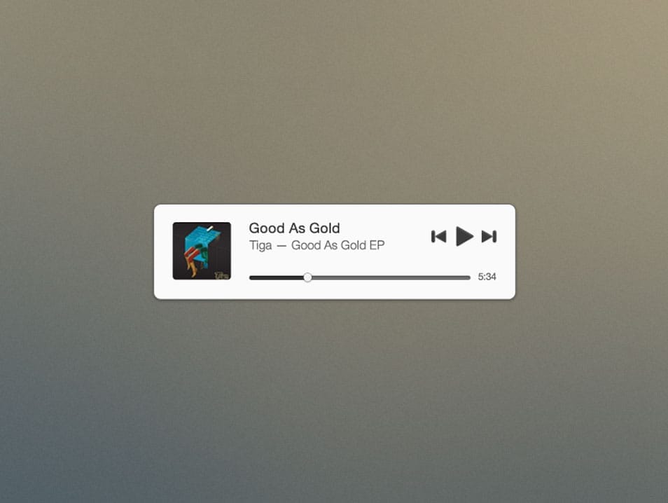 Mini Music Widget (Free PSD)
