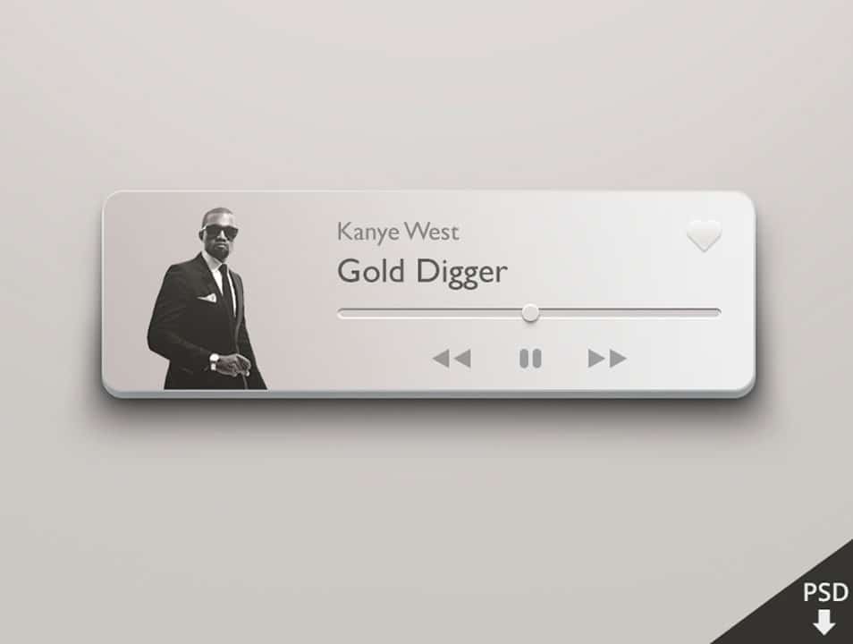 75+ Latest Free UI designs PSD 60 Mini Player