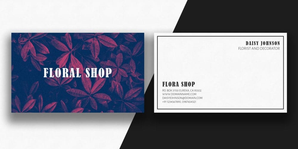 100+ Free Business Cards PSD 331 Minimal Floral Business Card PSD