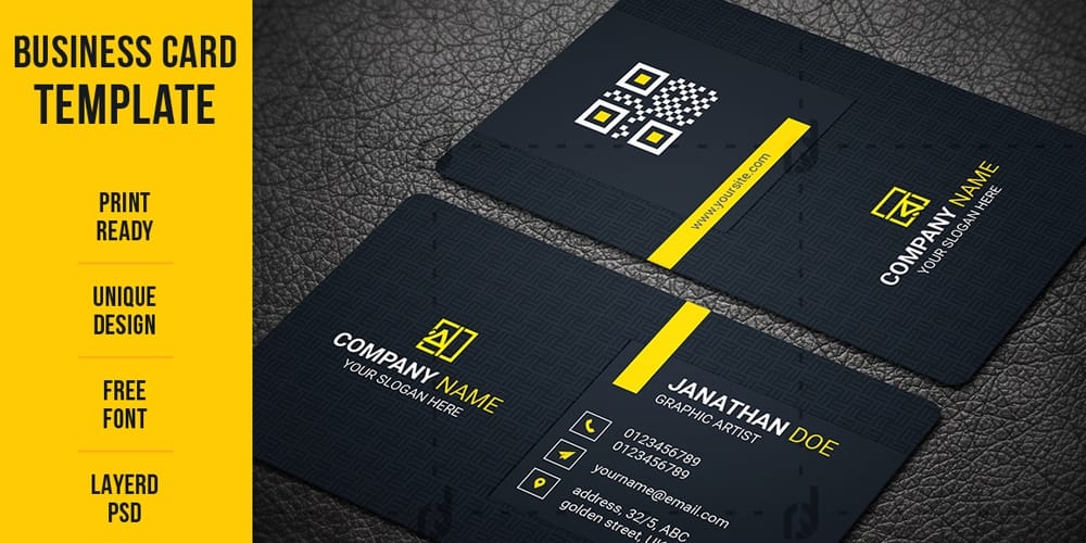 100+ Free Business Cards PSD 235 Minimal Style Business Card Corporate Template