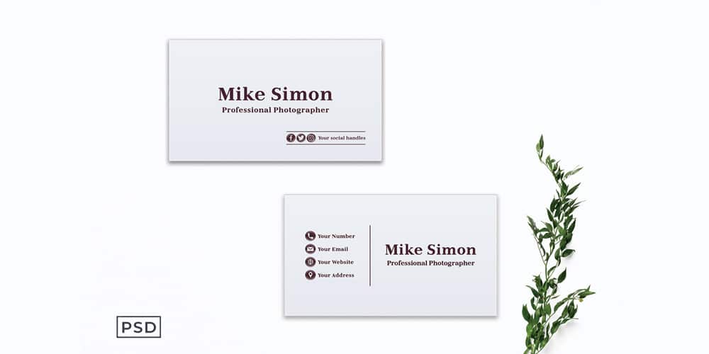100+ Free Business Cards PSD 68 Minimal White Business Card Template