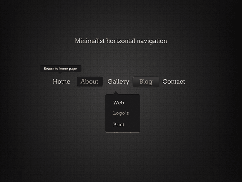Minimalist Horizontal Navigation free website menu navigation psd