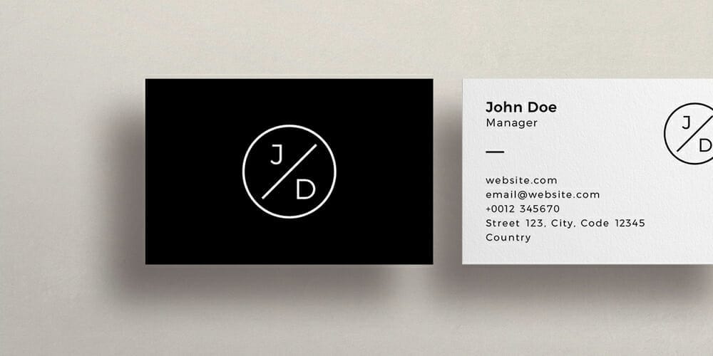 100+ Free Business Cards PSD 365 Minimalistic Black and White Circle Business Card Template