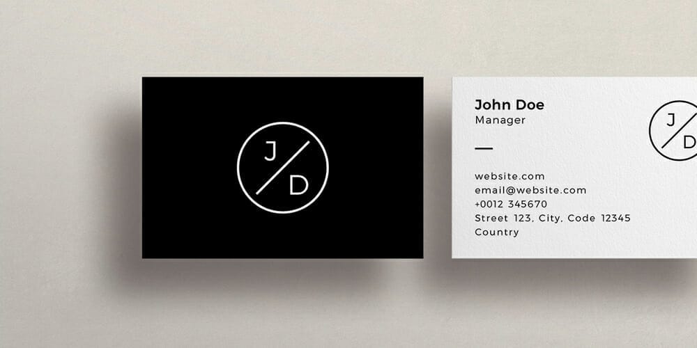 Minimalistic Black and White Circle Business Card Template