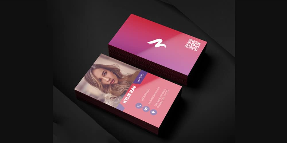 Model Business Card Template PSD