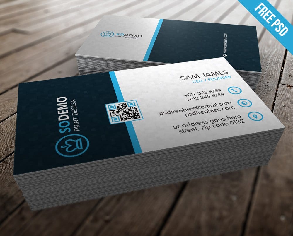 100+ Free Business Cards PSD 293 Modern Corporate Business Card PSD