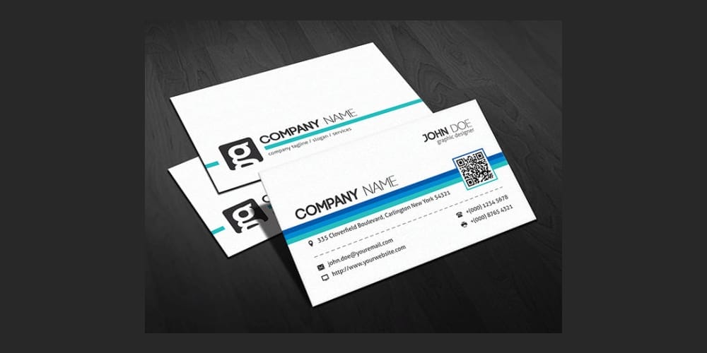 100+ Free Business Cards PSD 288 Modern QR Code Corporate Business Card Template